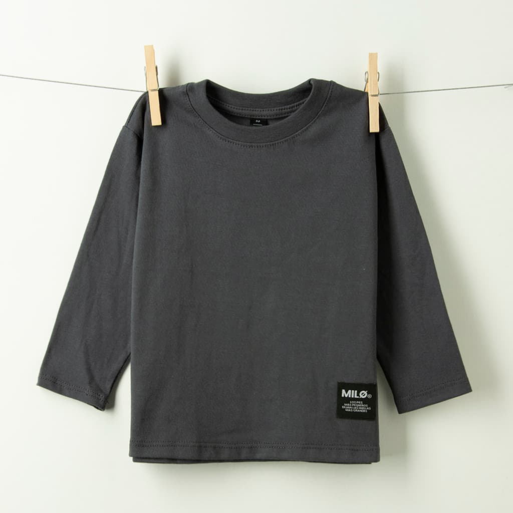 REMERA MANGA LARGA OVERSIZE JARA GRIS HUMO