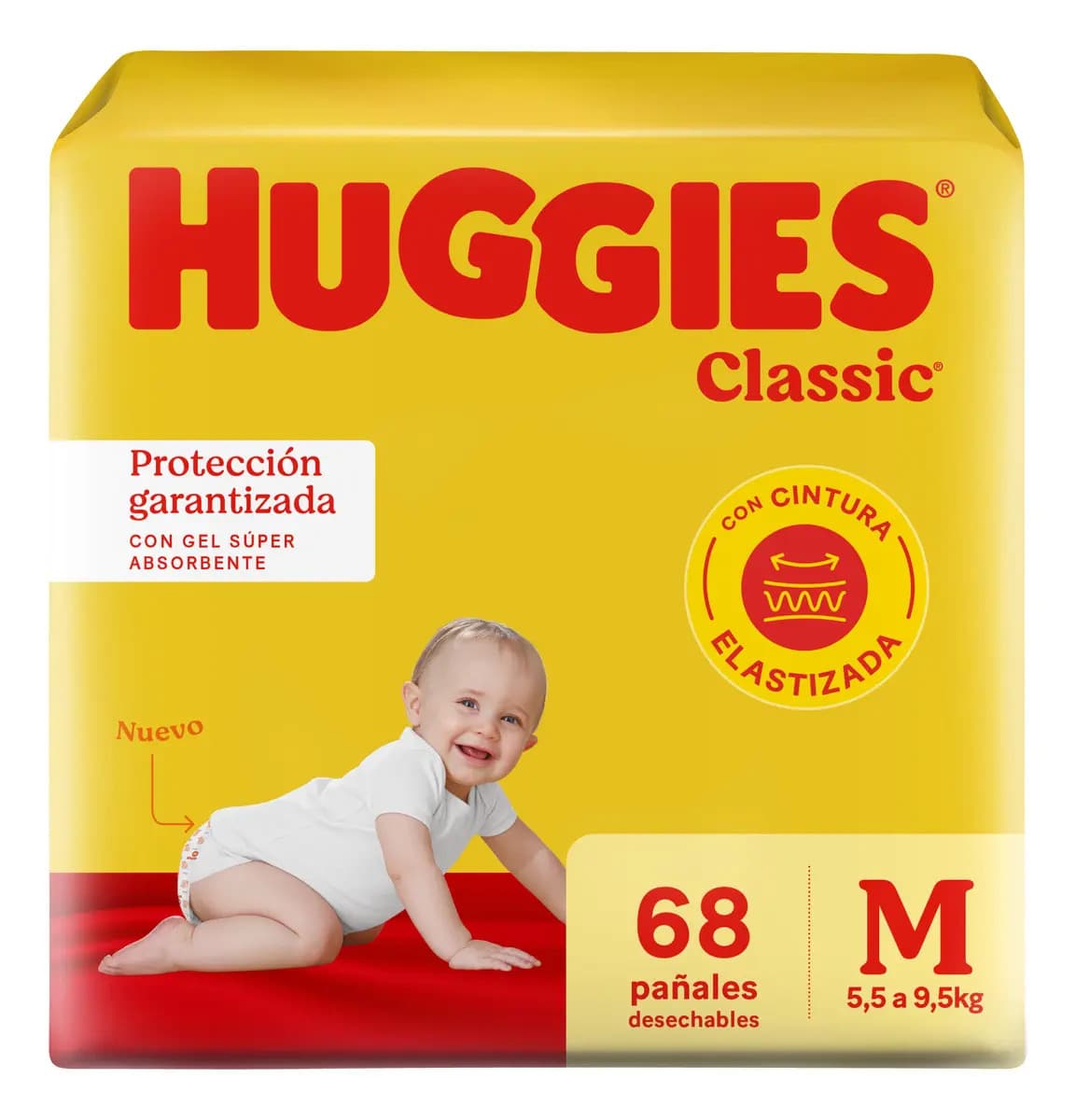 Pañales Huggies Classic M X68 Unidades